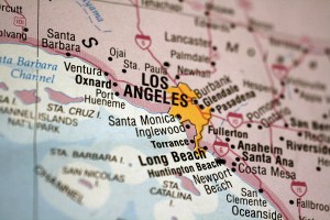 Image of a map of Southern California with Los Angeles Highlighted